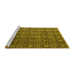 Sideview of Machine Washable Abstract Yellow Modern Rug, wshabs5218yw