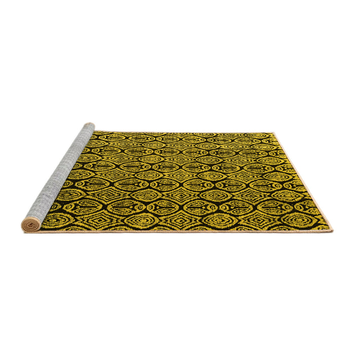 Sideview of Machine Washable Abstract Yellow Modern Rug, wshabs5218yw