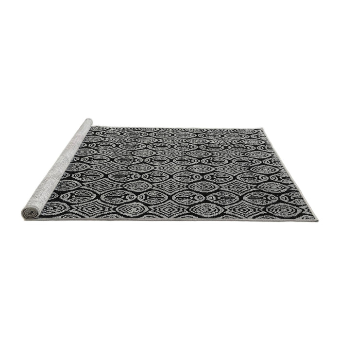 Sideview of Machine Washable Abstract Gray Modern Rug, wshabs5218gry