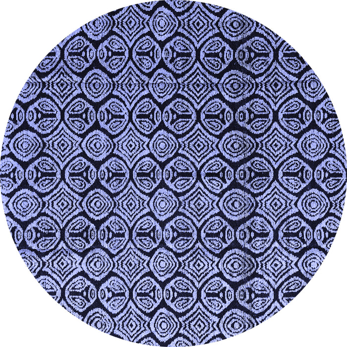 Round Abstract Blue Modern Rug, abs5218blu