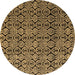 Round Machine Washable Abstract Brown Modern Rug, wshabs5218brn