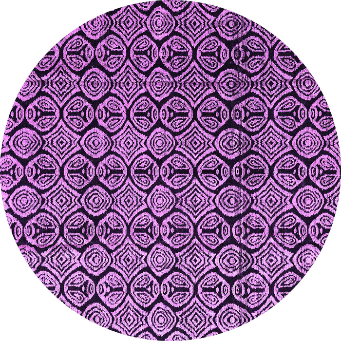 Round Abstract Purple Modern Rug, abs5218pur