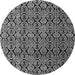 Round Abstract Gray Modern Rug, abs5218gry