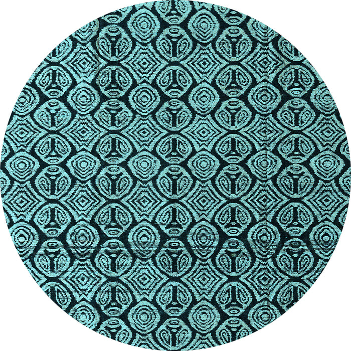 Round Abstract Light Blue Modern Rug, abs5218lblu