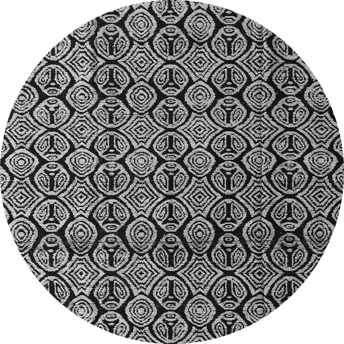 Round Machine Washable Abstract Gray Modern Rug, wshabs5218gry