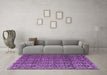 Machine Washable Abstract Purple Modern Area Rugs in a Living Room, wshabs5218pur