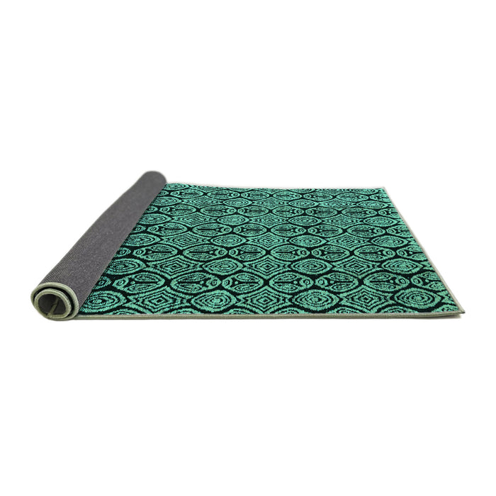 Sideview of Abstract Turquoise Modern Rug, abs5218turq