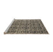 Sideview of Machine Washable Abstract Dark Coffee Brown Rug, wshabs5219