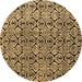 Round Abstract Brown Modern Rug, abs5219brn