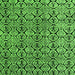 Square Machine Washable Abstract Green Modern Area Rugs, wshabs5219grn