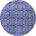 Round Abstract Blue Modern Rug, abs5219blu