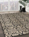 Machine Washable Abstract Dark Coffee Brown Rug in a Family Room, wshabs5219