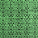 Square Machine Washable Abstract Emerald Green Modern Area Rugs, wshabs5219emgrn