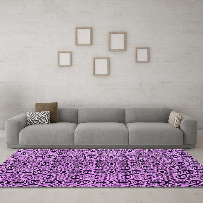 Machine Washable Abstract Purple Modern Area Rugs in a Living Room, wshabs5219pur