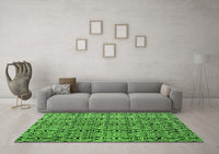 Machine Washable Abstract Green Modern Rug, wshabs5219grn