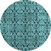 Round Machine Washable Abstract Light Blue Modern Rug, wshabs5219lblu