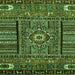 Square Machine Washable Abstract Green Modern Area Rugs, wshabs521grn