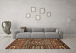 Machine Washable Abstract Brown Modern Rug in a Living Room,, wshabs521brn