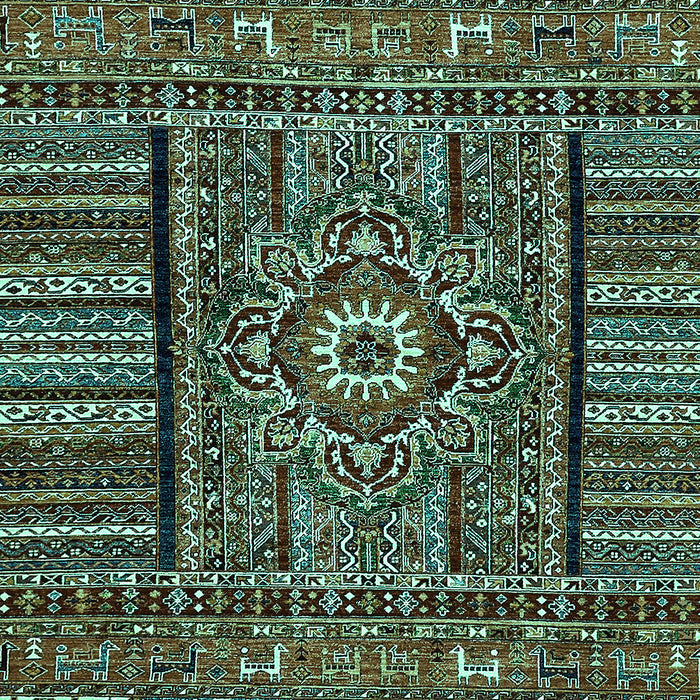 Machine Washable Abstract Turquoise Modern Area Rugs, wshabs521turq