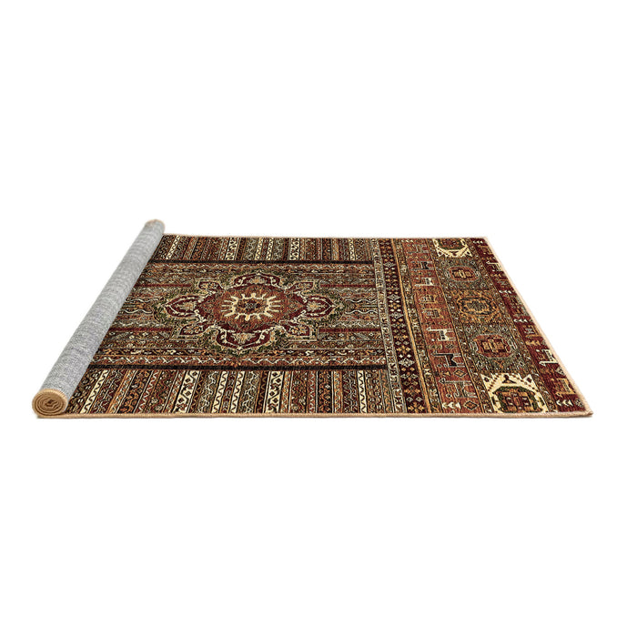 Sideview of Machine Washable Abstract Brown Modern Rug, wshabs521brn