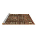 Sideview of Machine Washable Abstract Brown Modern Rug, wshabs521brn