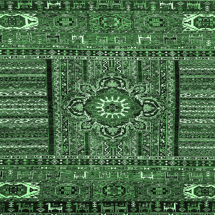 Square Abstract Emerald Green Modern Rug, abs521emgrn