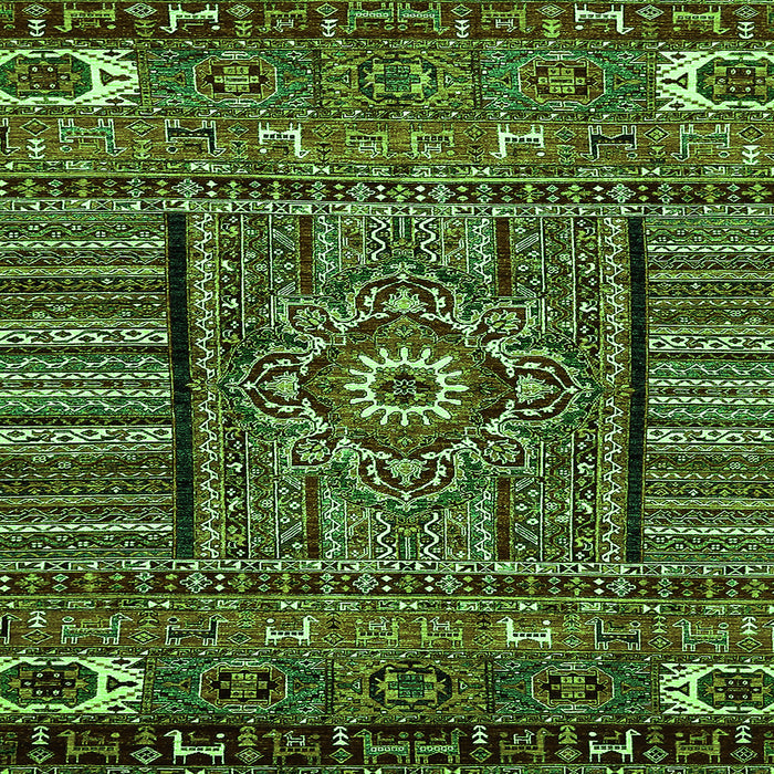 Square Abstract Green Modern Rug, abs521grn