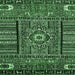 Square Machine Washable Abstract Emerald Green Modern Area Rugs, wshabs521emgrn