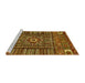 Sideview of Machine Washable Abstract Yellow Modern Rug, wshabs521yw