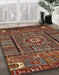 Abstract Red Modern Rug in Family Room, abs521