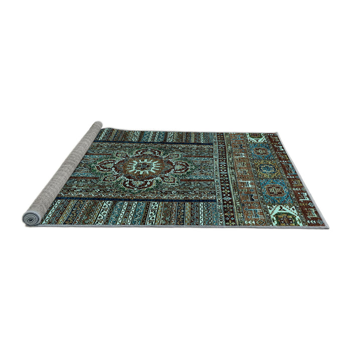 Sideview of Machine Washable Abstract Light Blue Modern Rug, wshabs521lblu