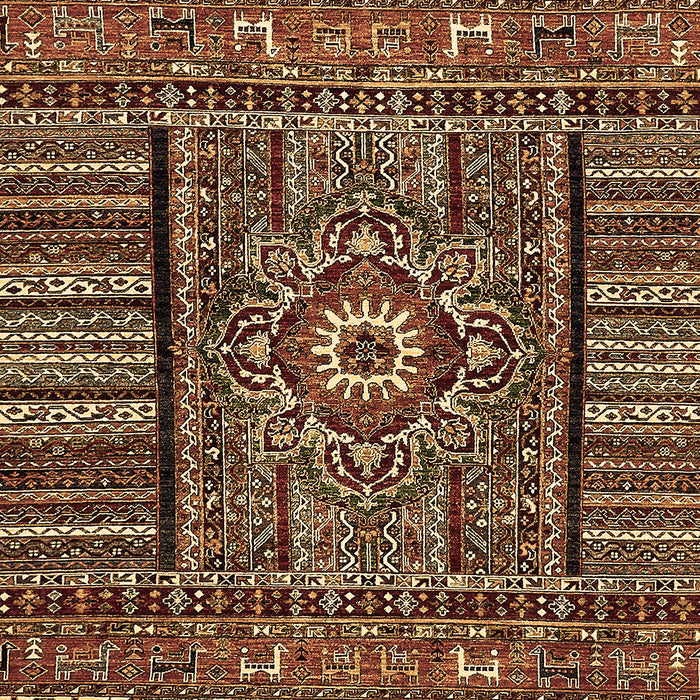 Machine Washable Abstract Brown Modern Rug, wshabs521brn