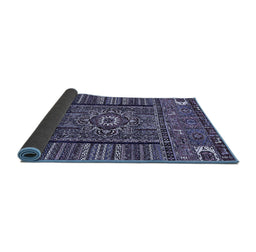 Sideview of Abstract Blue Modern Rug, abs521blu