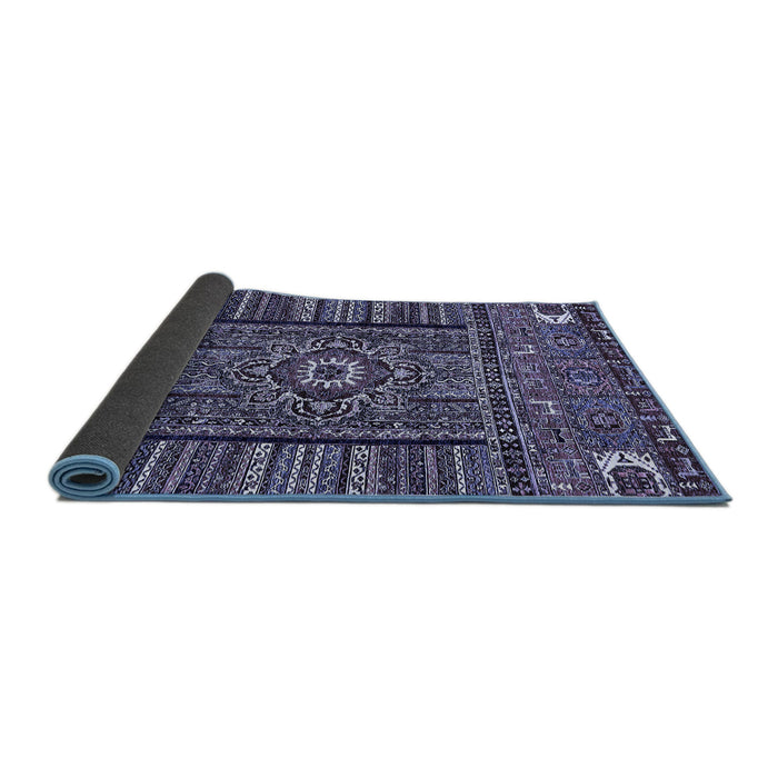 Sideview of Abstract Blue Modern Rug, abs521blu