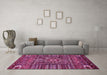 Machine Washable Abstract Pink Modern Rug in a Living Room, wshabs521pnk