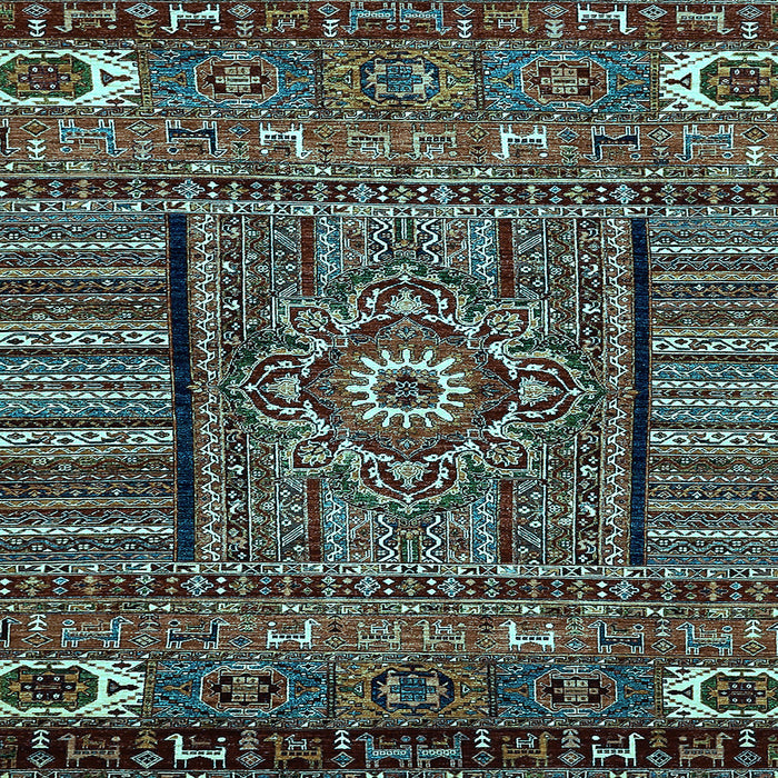 Square Abstract Light Blue Modern Rug, abs521lblu
