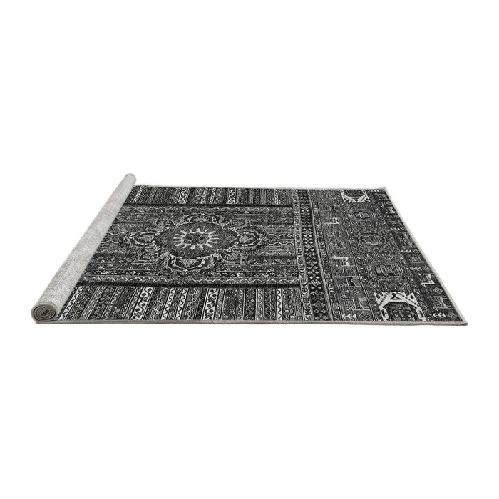 Sideview of Machine Washable Abstract Gray Modern Rug, wshabs521gry