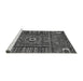 Sideview of Machine Washable Abstract Gray Modern Rug, wshabs521gry