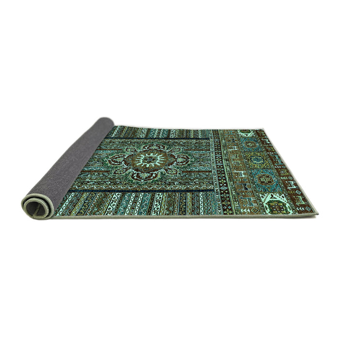 Sideview of Abstract Turquoise Modern Rug, abs521turq