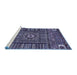 Sideview of Machine Washable Abstract Blue Modern Rug, wshabs521blu