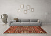 Machine Washable Abstract Orange Modern Area Rugs in a Living Room, wshabs521org