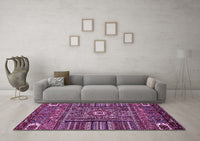 Machine Washable Abstract Purple Modern Rug, wshabs521pur