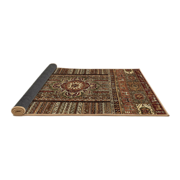 Sideview of Abstract Brown Modern Rug, abs521brn