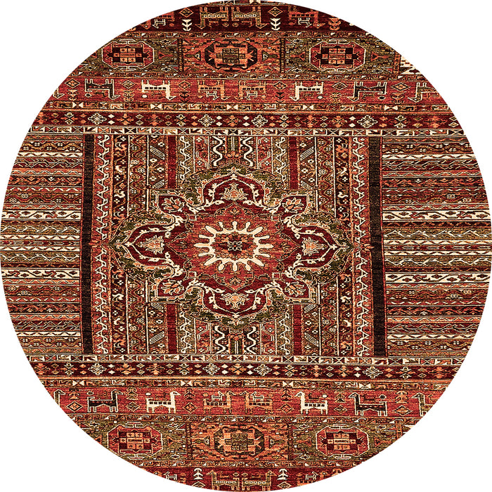 Round Abstract Orange Modern Rug, abs521org