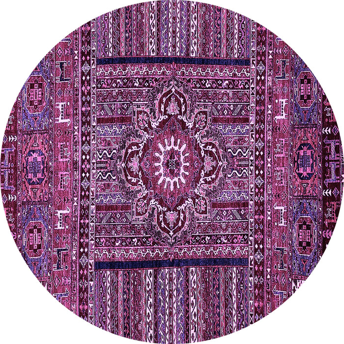 Round Machine Washable Abstract Purple Modern Area Rugs, wshabs521pur