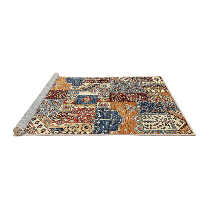 Sideview of Machine Washable Abstract Red Brown Rug, wshabs522