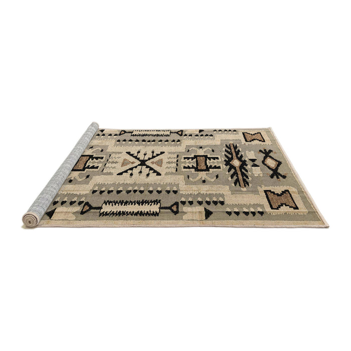 Sideview of Machine Washable Abstract Brown Rug, wshabs5220