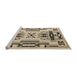 Sideview of Machine Washable Abstract Brown Rug, wshabs5220