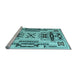 Sideview of Machine Washable Southwestern Light Blue Country Rug, wshabs5220lblu