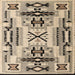 Square Abstract Brown Southwestern Rug, abs5220